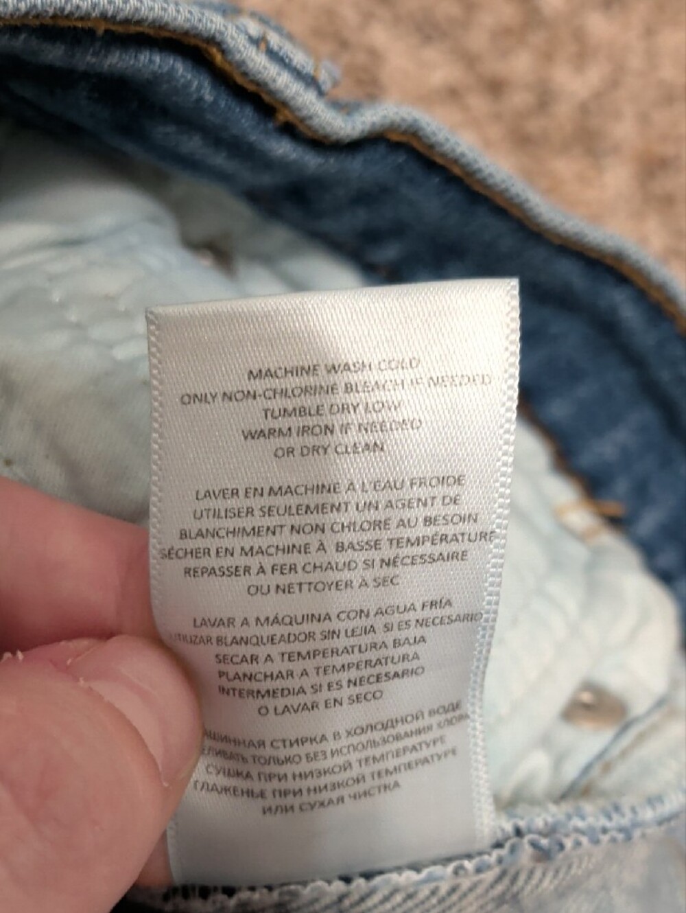 Re/Done blue 70s ultra high rise raw hem stove pipe jeans - Picture 11 of 13